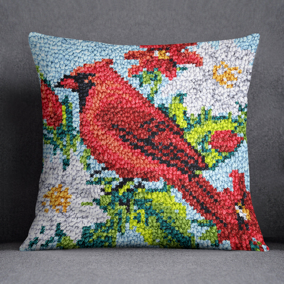 Scarlet Serenade - Latch Hook Pillow Kit