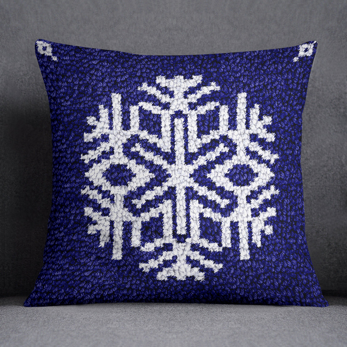 Winter Wonderland Snowflake Design - Latch Hook Pillow Kit