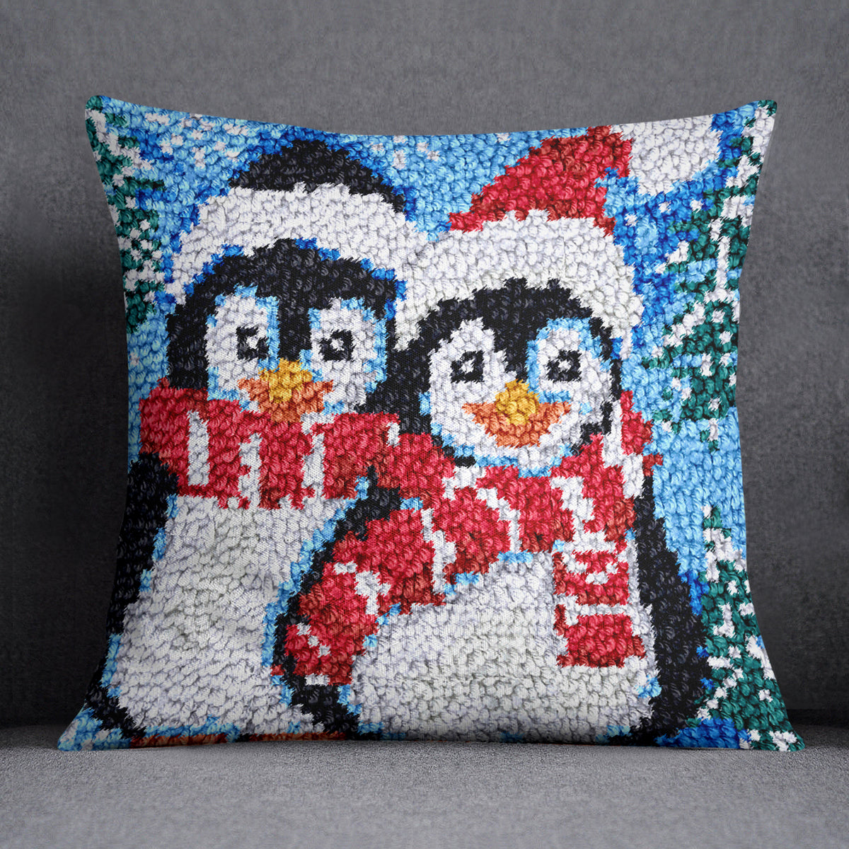 Winter Love: Penguin Duo - Latch Hook Pillow Kit