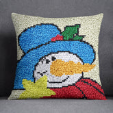 Cheerful Snowman Square - Latch Hook Pillow Kit