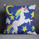 Dreamy Unicorn in the Night Sky - Latch Hook Pillow Kit