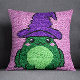 Whimsical Witch Frog - Latch Hook Pillow Kit