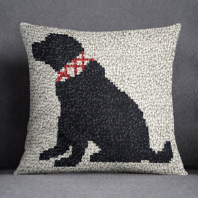 Charming Canine Silhouette - Latch Hook Pillow Kit