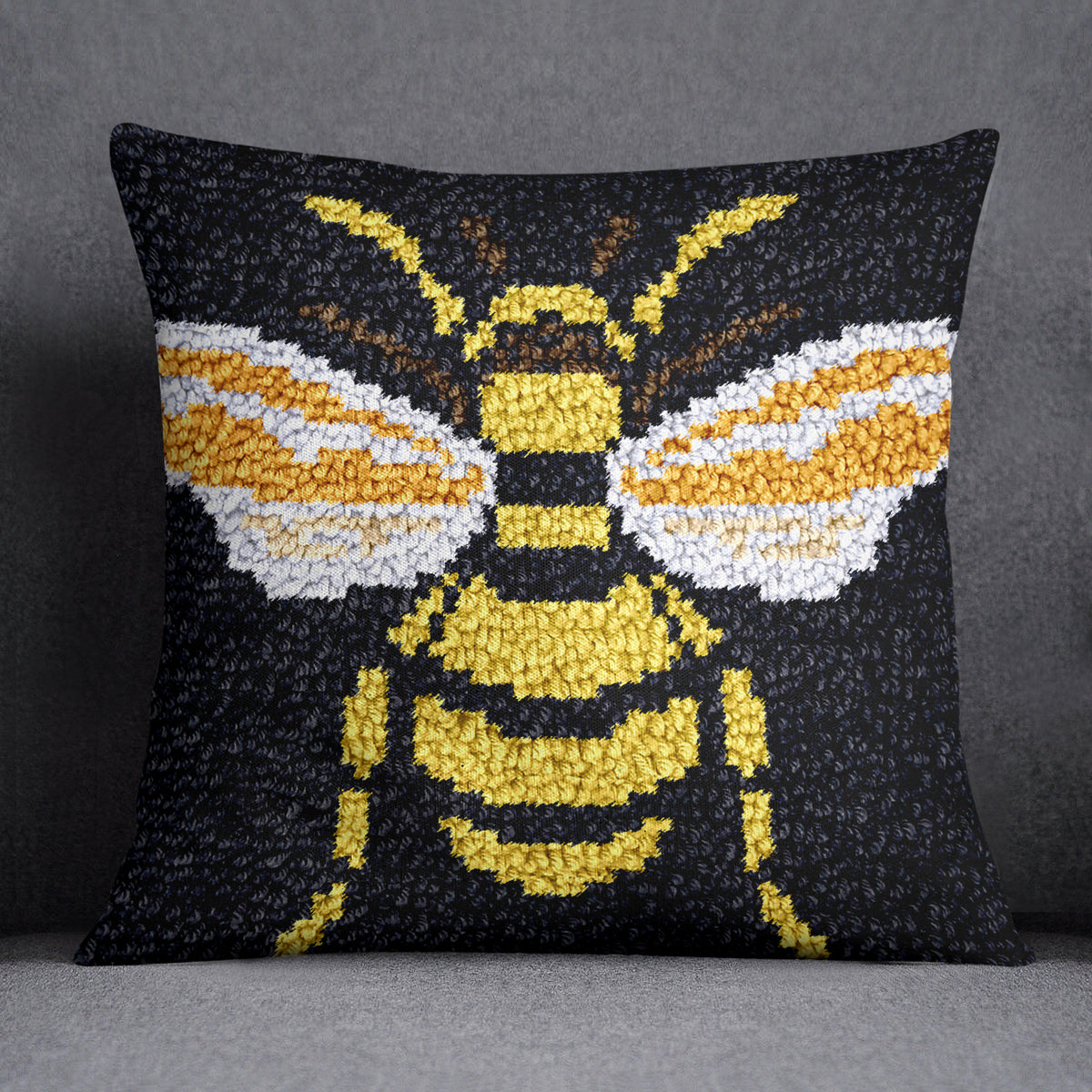 Buzzing Beauty: The Honeybee - Latch Hook Pillow Kit