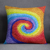 Colorful Spiral Delight - Latch Hook Pillow Kit