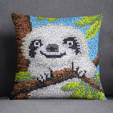 Charming Sloth in a Lush Jungle - Latch Hook Pillow Kit