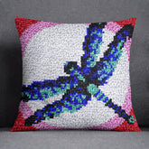 Majestic Dragonfly Emblem - Latch Hook Pillow Kit