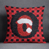 Vibrant Checkerboard Eye Motif - Latch Hook Pillow Kit