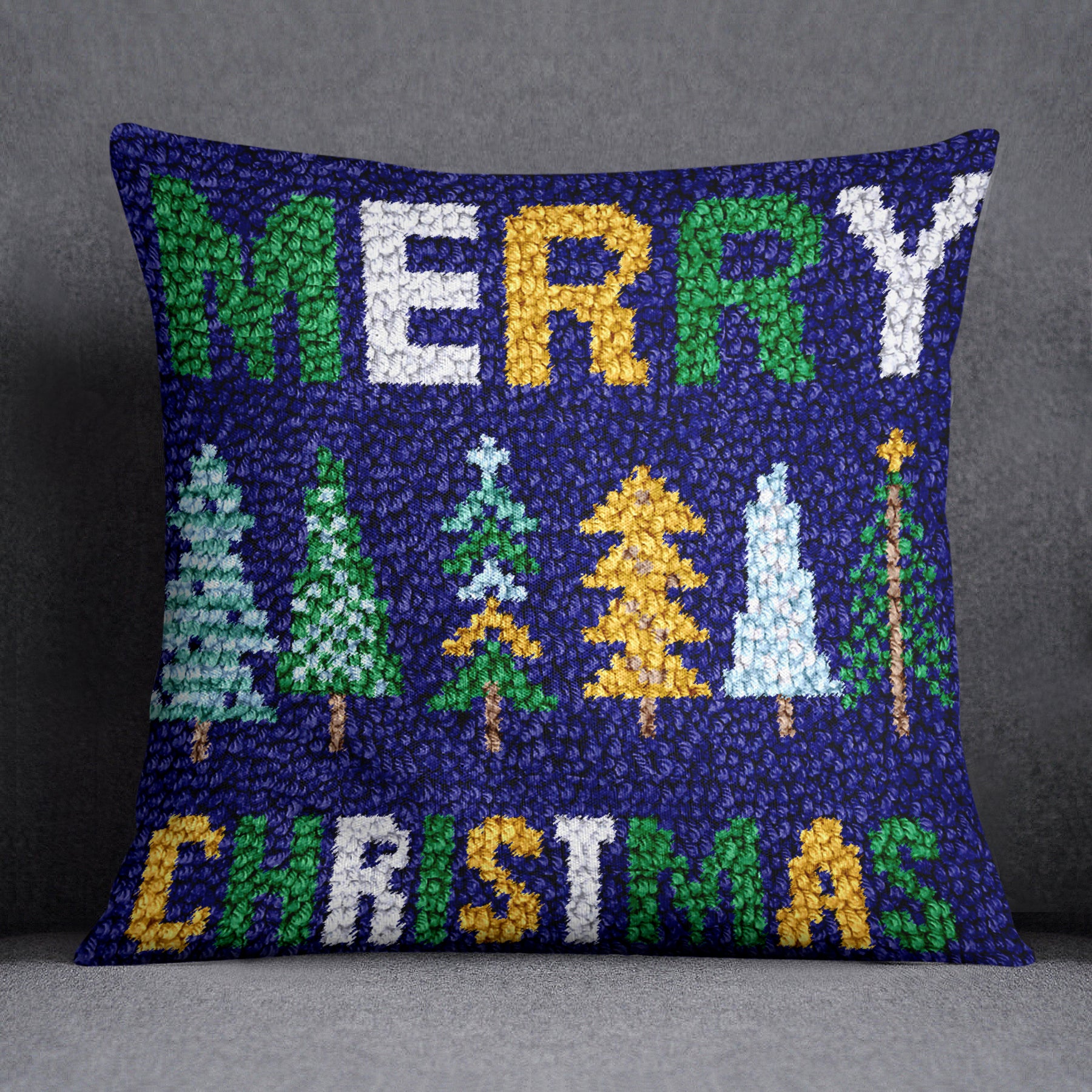 Festive Christmas Cheer - Latch Hook Pillow Kit