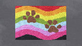 Colorful Paw Prints - Latch Hook Rug Kit