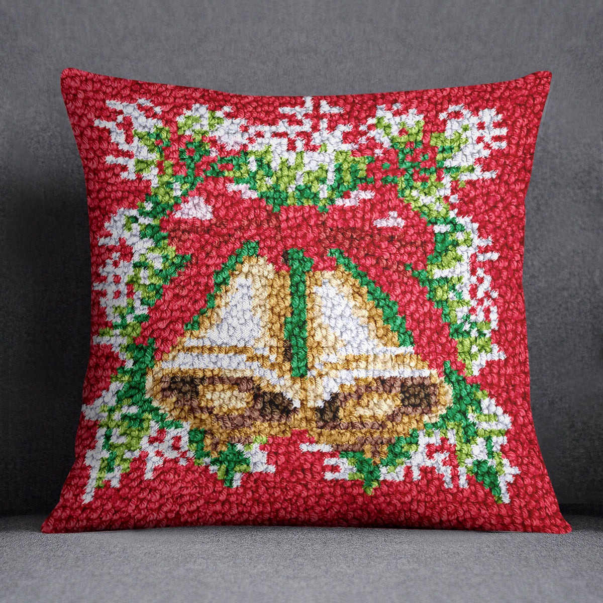 Joyous Holiday Bells - Latch Hook Pillow Kit