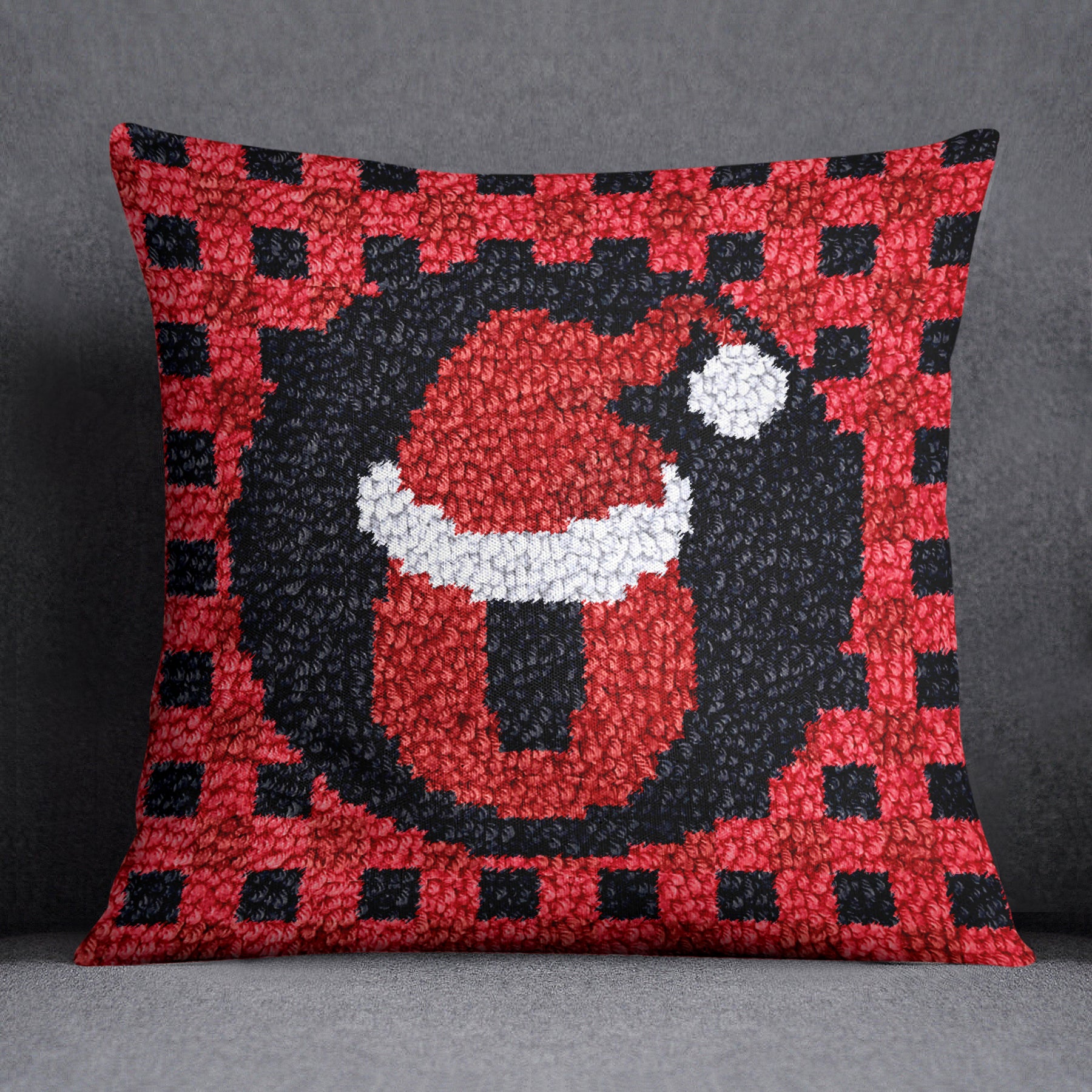 Festive Fun with Santa's Cheer - Latch Hook Pillow Kit