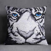 Ethereal Blue-Eyed Tiger - Latch Hook Pillow Kit