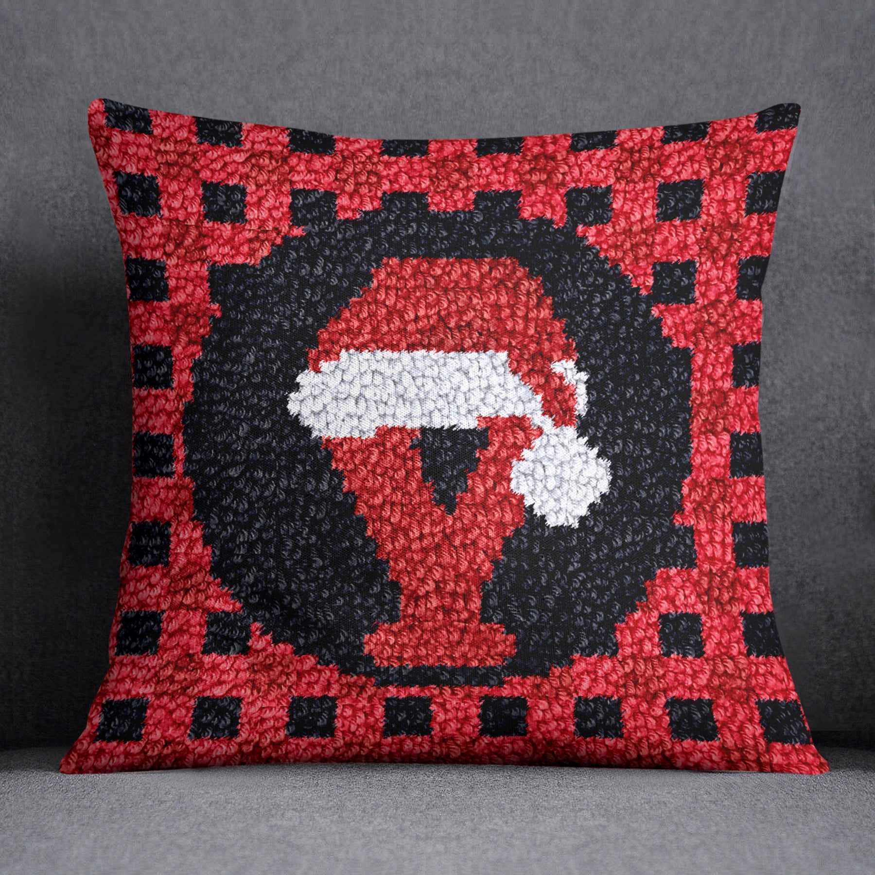 Festive Plaid Icon - Latch Hook Pillow Kit