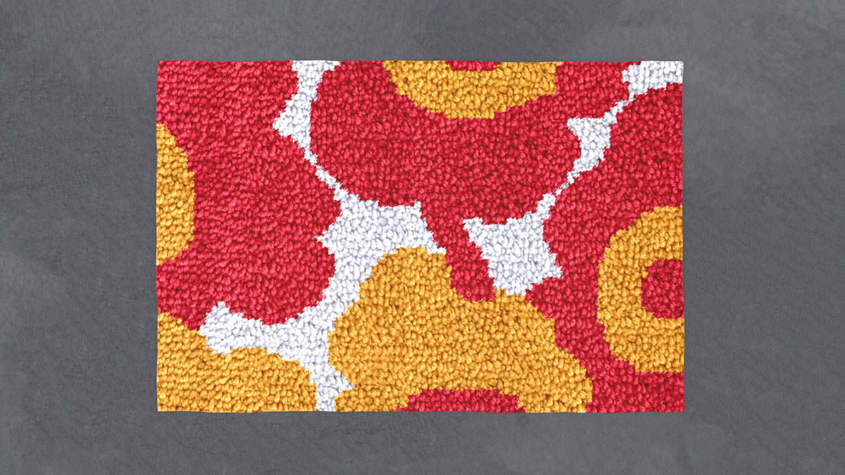 Vibrant Floral Textured Carpet - Latch Hook Rug Kit