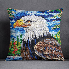 Majestic Eagle: A Nature's Emblem - Latch Hook Pillow Kit