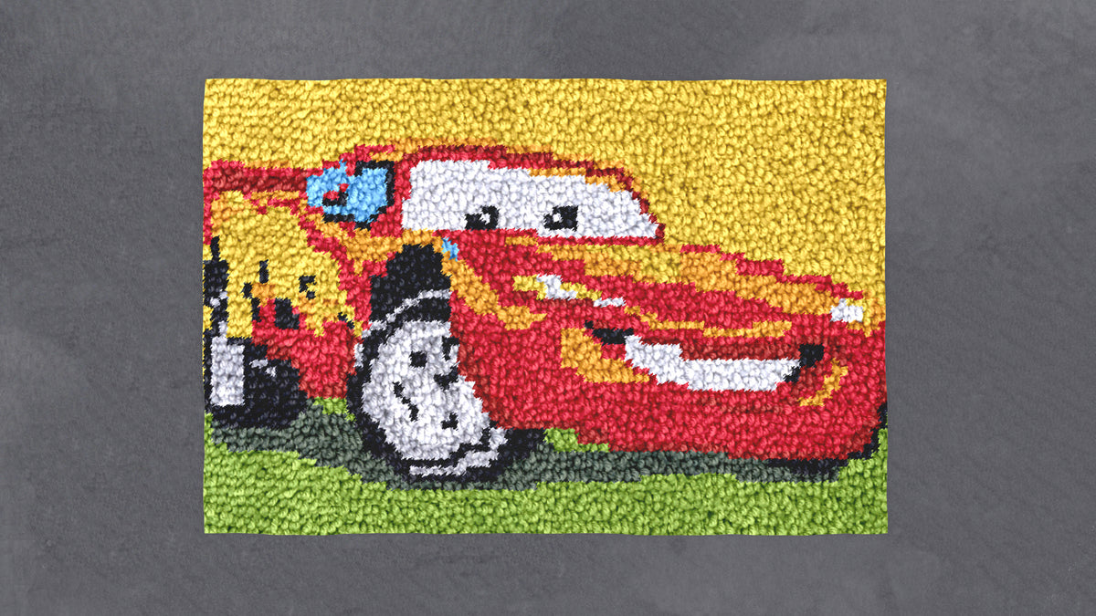 Lightning McQueen Charm - Latch Hook Rug Kit