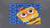 Cheerful Robot Art - Latch Hook Rug Kit