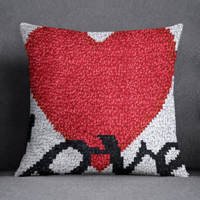 Heartfelt Love - Latch Hook Pillow Kit