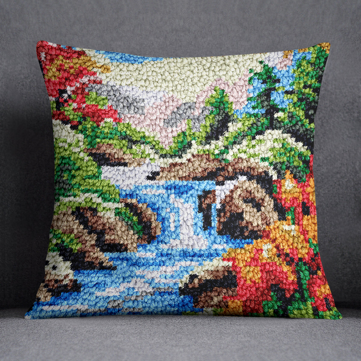 Serenity in Nature - Latch Hook Pillow Kit