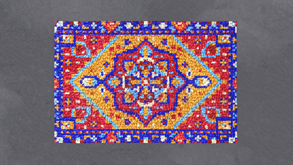 Vibrant Oriental Reimagining - Latch Hook Rug Kit