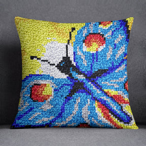 Colorful Butterfly Dream - Latch Hook Pillow Kit