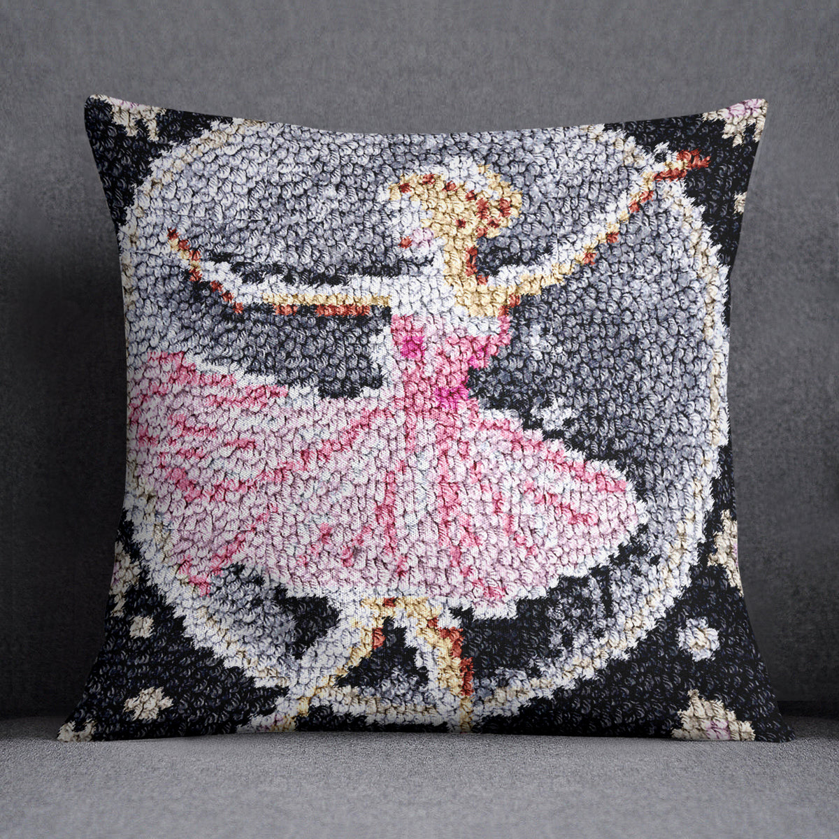 Graceful Dancer in Moonlight - Latch Hook Pillow Kit