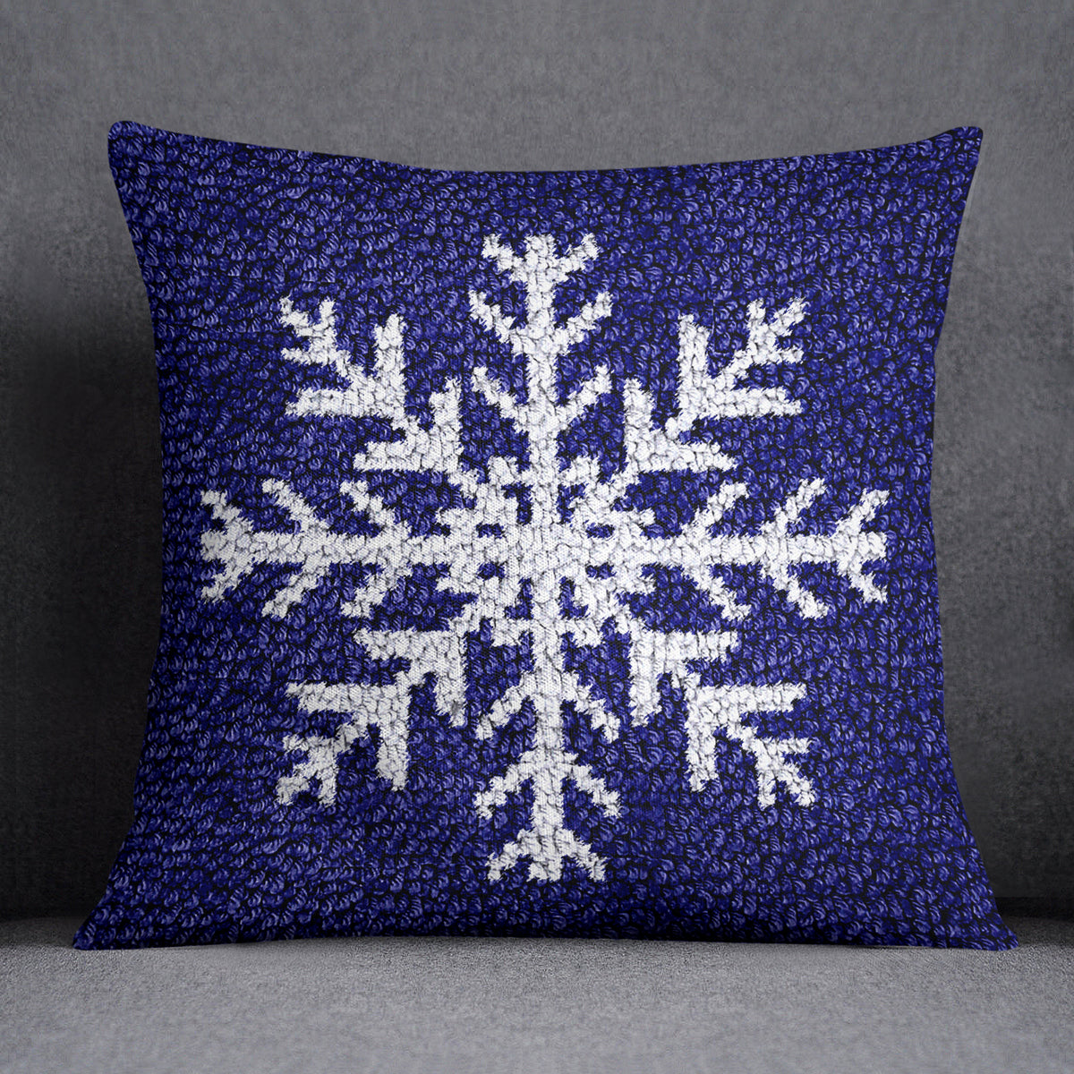 Winter Wonderland Snowflake Art - Latch Hook Pillow Kit