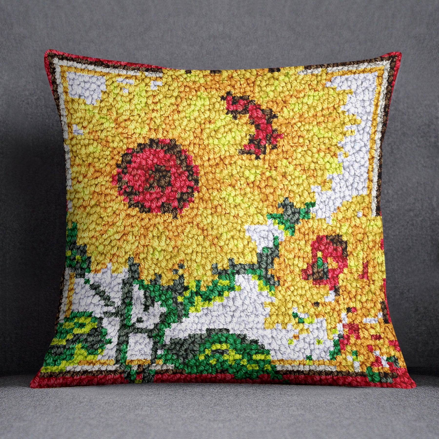 Sunflower Delight - Latch Hook Pillow Kit