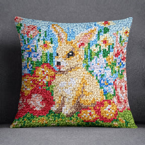 Charming Spring Bunny - Latch Hook Pillow Kit