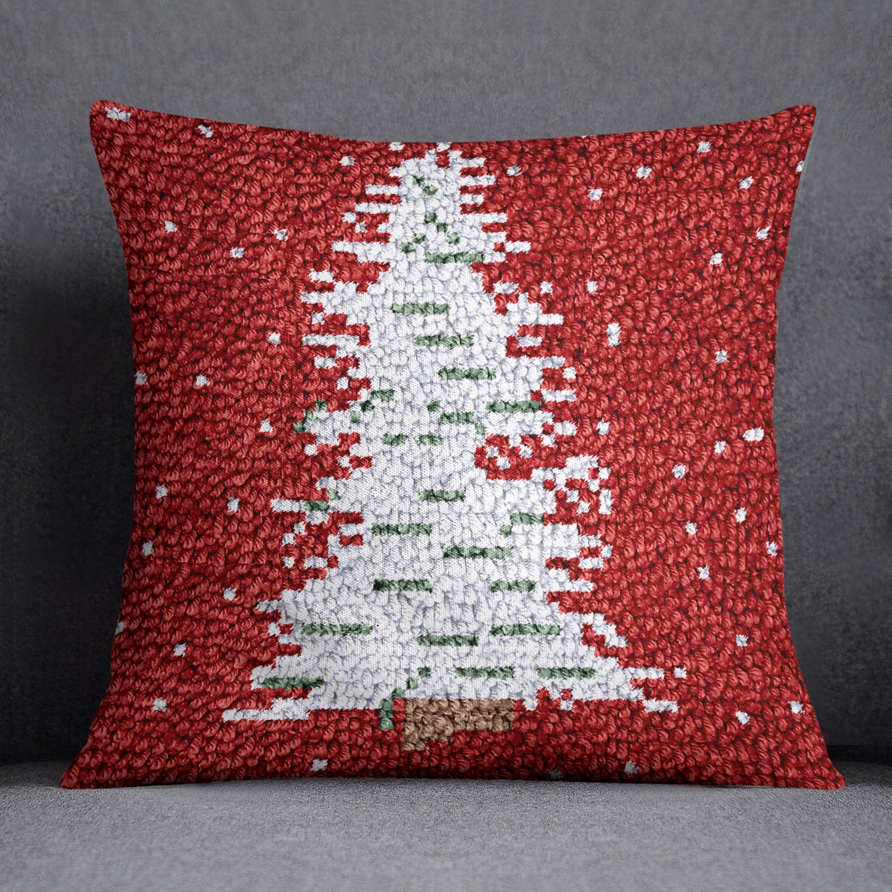 Whimsical Christmas Tree - Latch Hook Pillow Kit