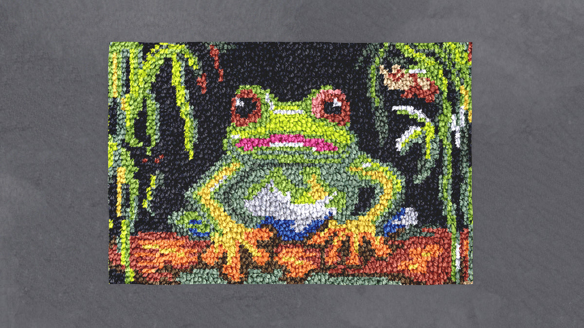 Whimsical Frog Art - Latch Hook Rug Kit