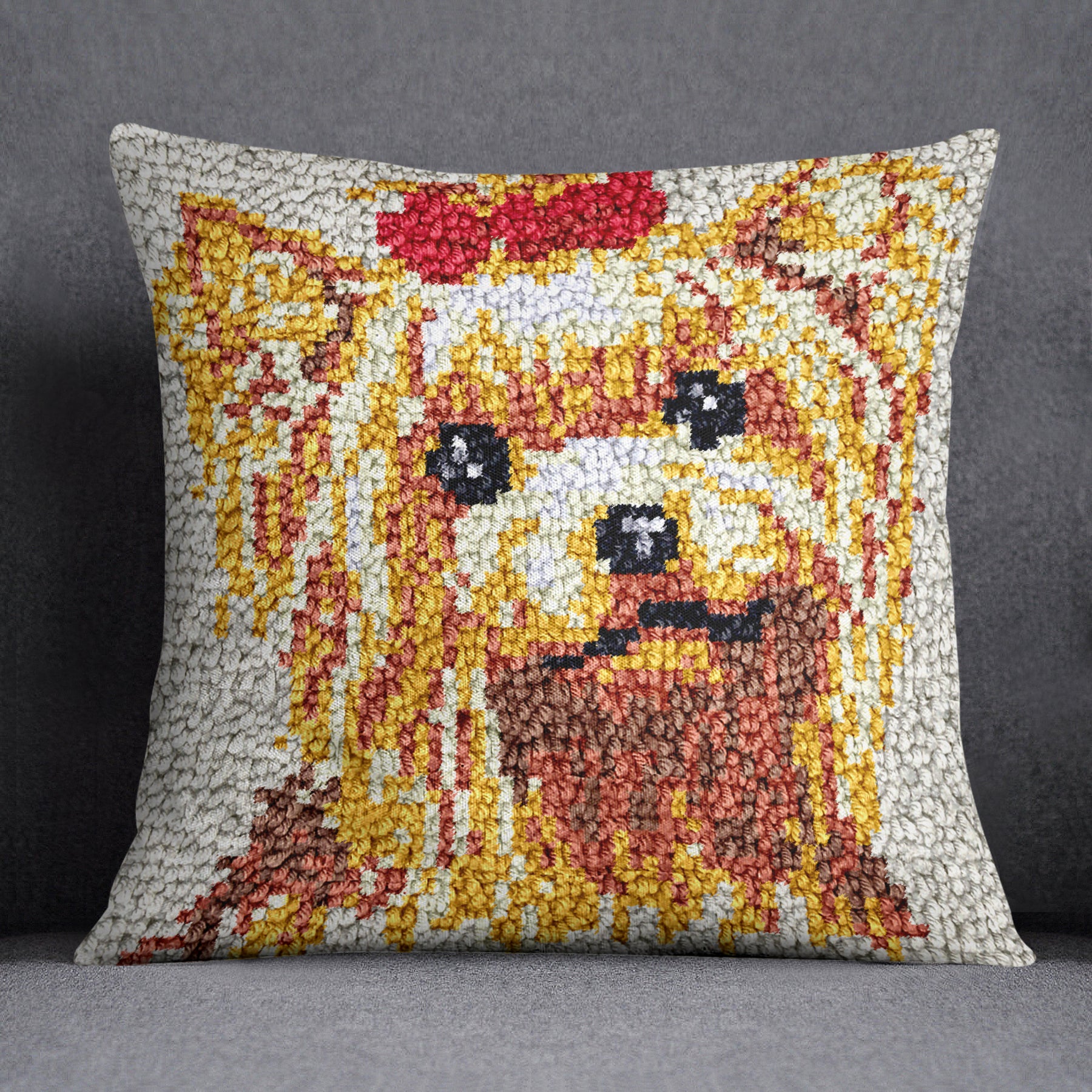 Charming Yorkie Portrait - Latch Hook Pillow Kit