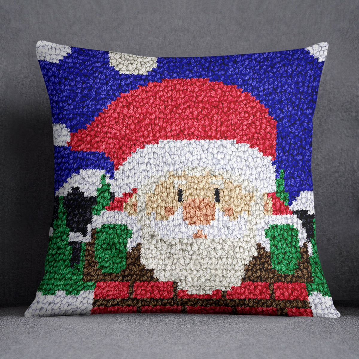 Whimsical Santa Claus Art - Latch Hook Pillow Kit