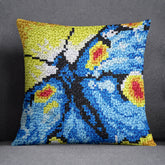 Vibrant Butterfly Art - Latch Hook Pillow Kit