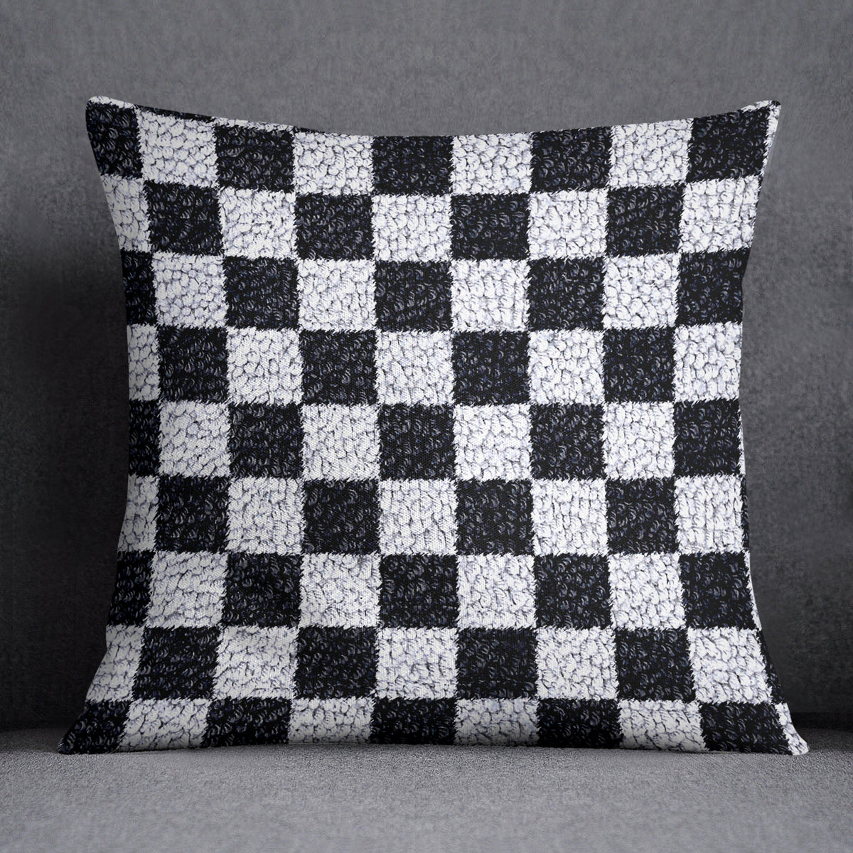 Chic Checkerboard Pattern - Latch Hook Pillow Kit