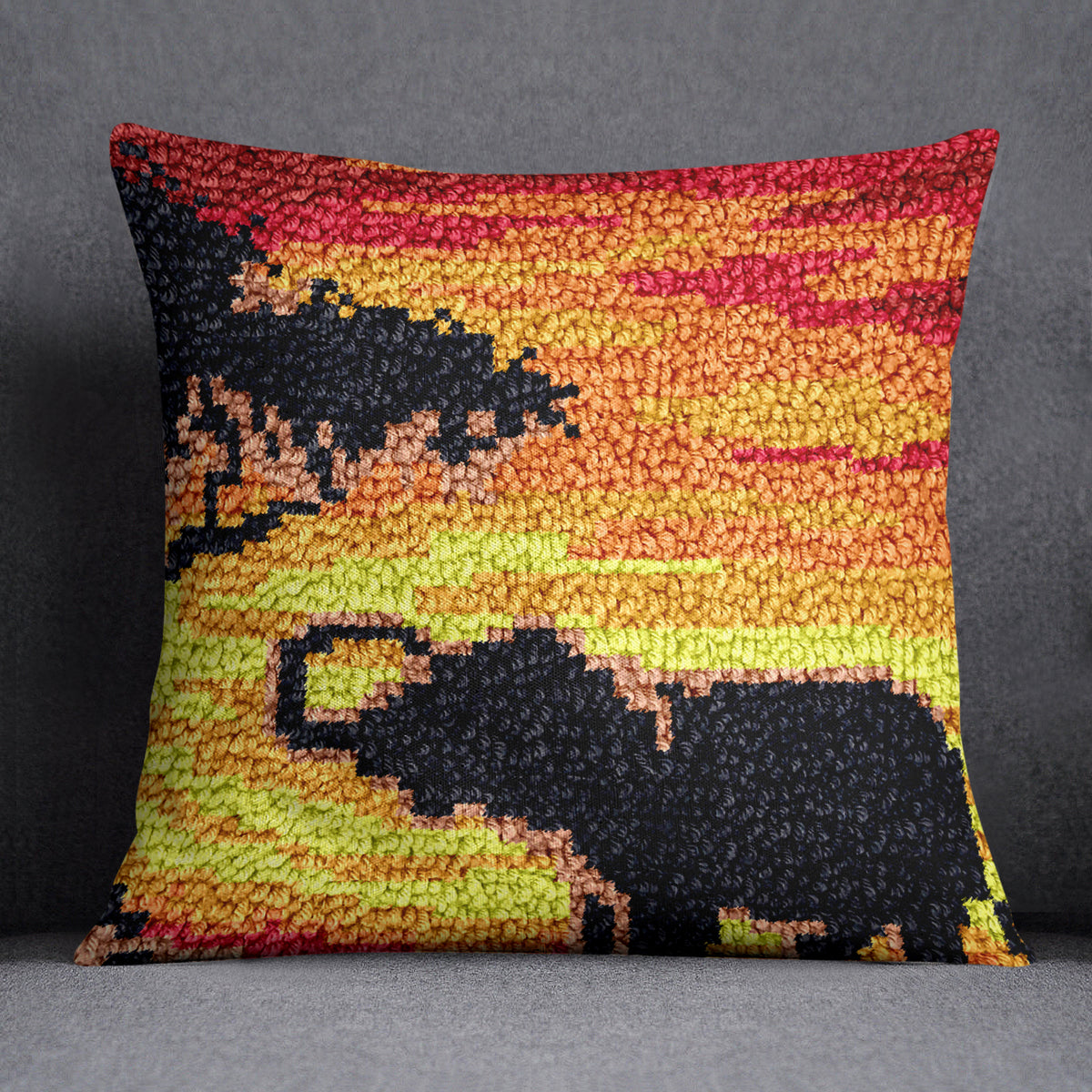 Majestic Sunset Serenade - Latch Hook Pillow Kit