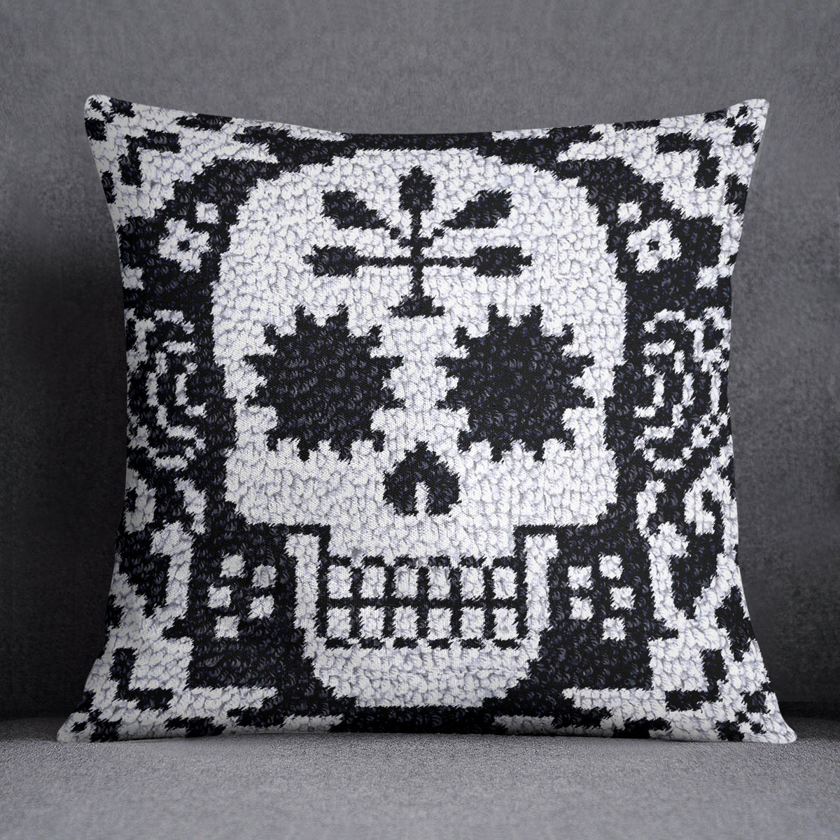 Gothic Skull Art - Latch Hook Pillow Kit