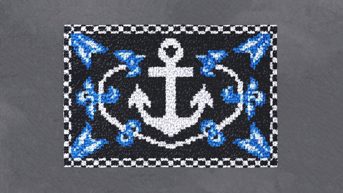 Nautical Bliss: Anchor Design - Latch Hook Rug Kit