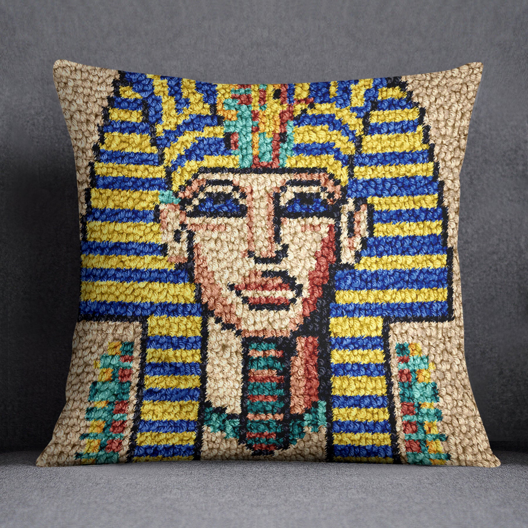 Regal Egyptian Elegance - Latch Hook Pillow Kit