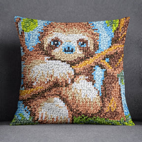 Sloth in Serenity - Latch Hook Pillow Kit