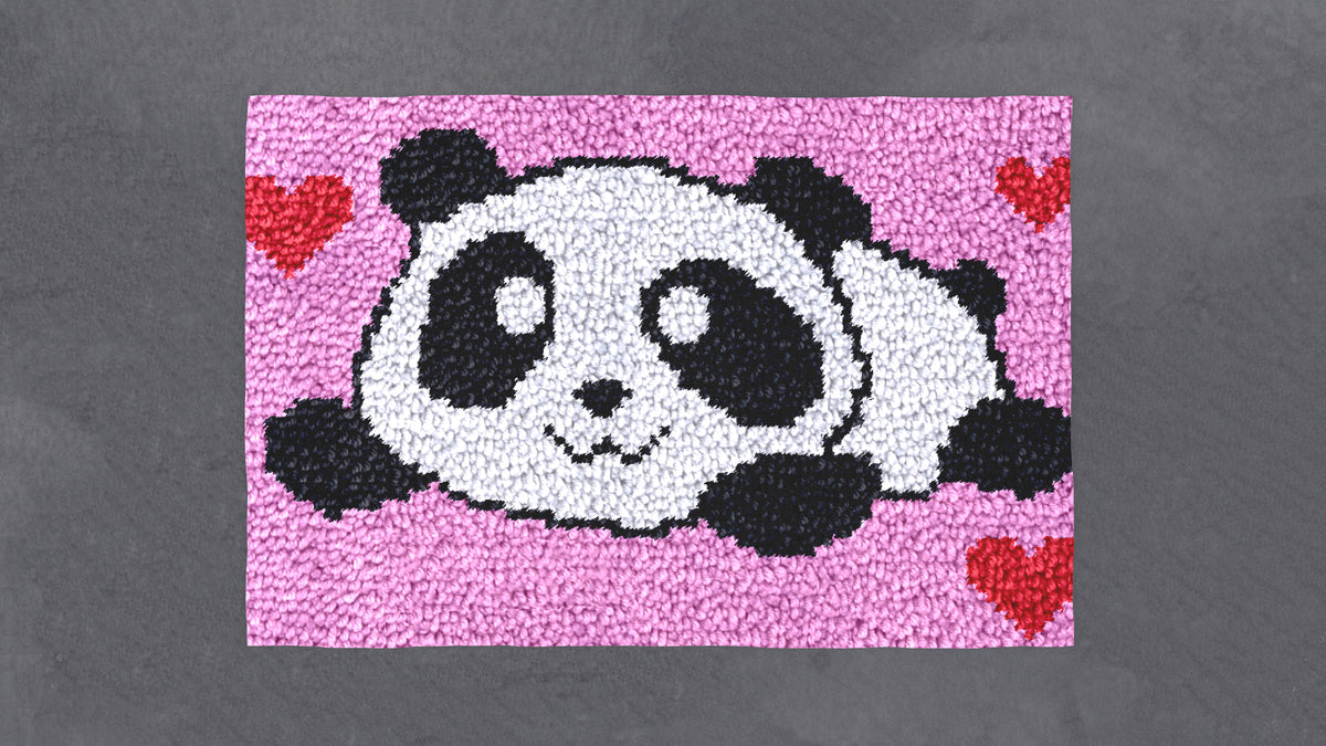 Endearing Panda Love - Latch Hook Rug Kit