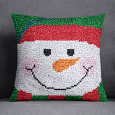 Cheerful Snowman Pillow - Latch Hook Pillow Kit