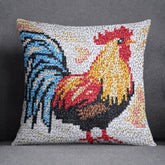 Majestic Rooster Embroidery - Latch Hook Pillow Kit