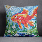 Vibrant Goldfish in Tranquil Waters - Latch Hook Pillow Kit