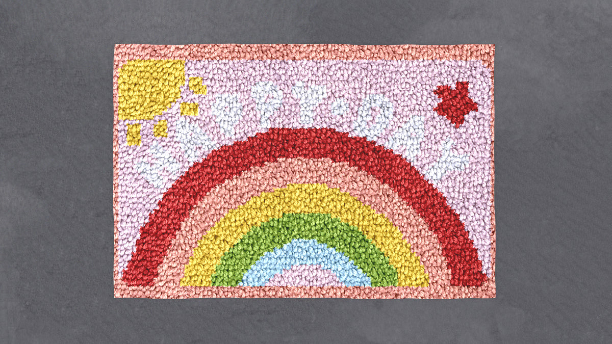 Whimsical Rainbow Delight - Latch Hook Rug Kit