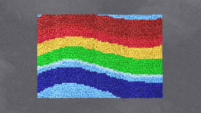 Vibrant Waves of Color - Latch Hook Rug Kit