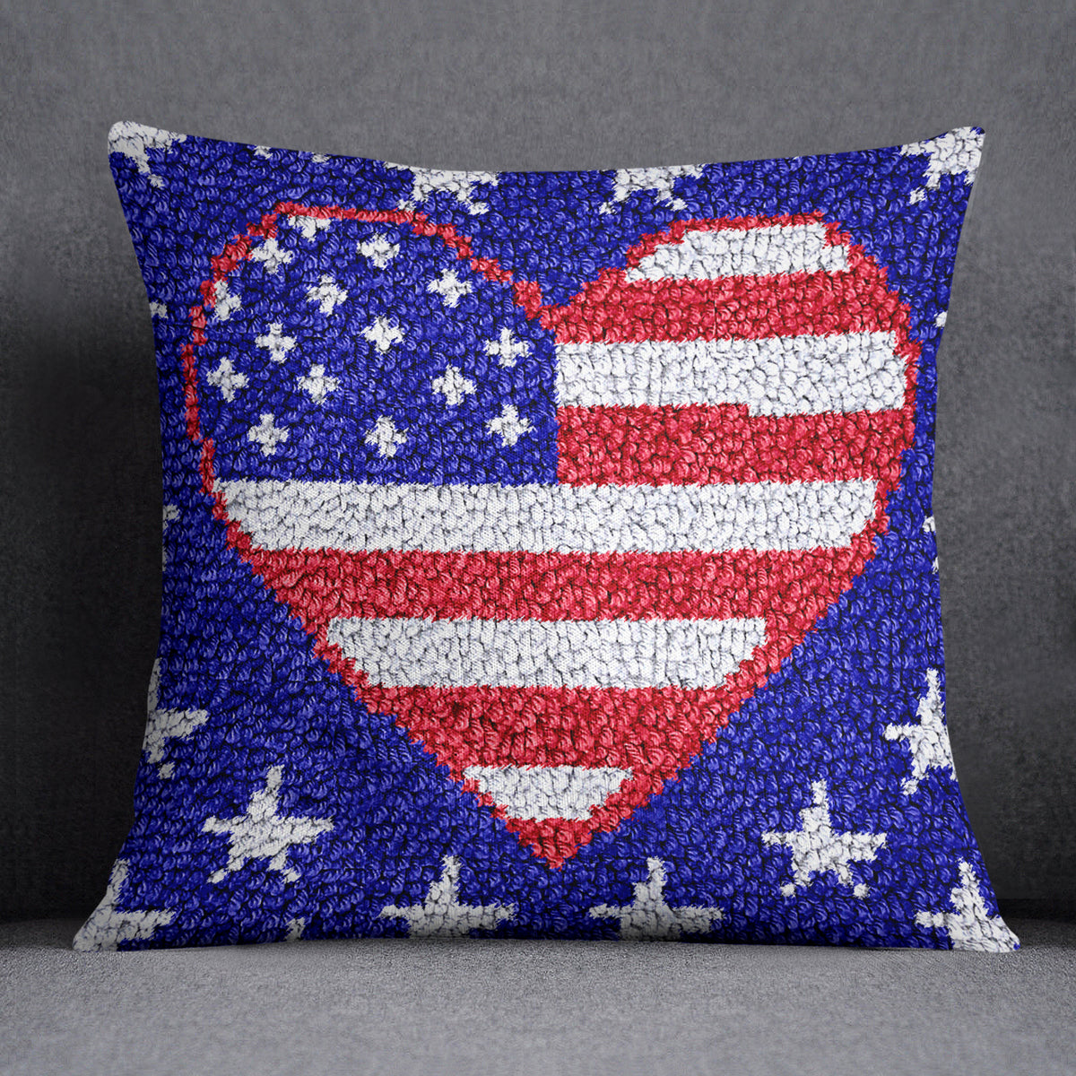 Patriotic Love - Latch Hook Pillow Kit