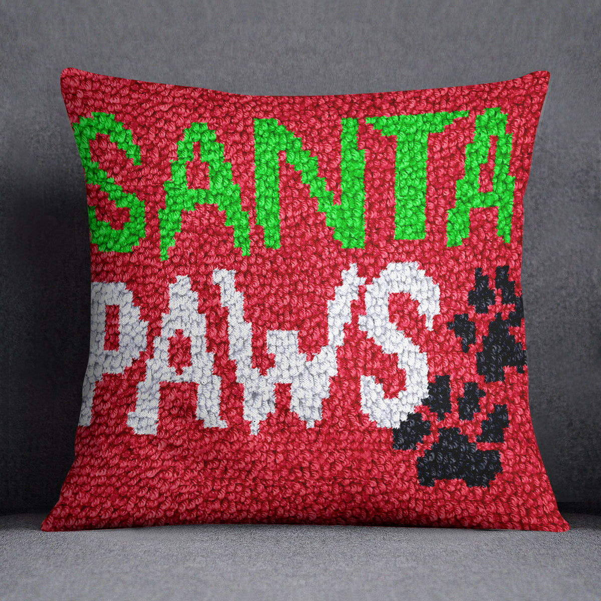 Santa Paws Holiday - Latch Hook Pillow Kit