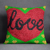 Vibrant Love Heart Art - Latch Hook Pillow Kit